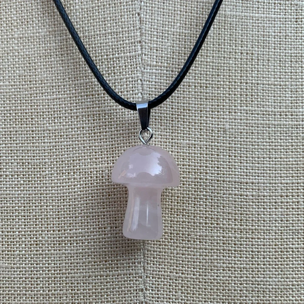 Handmade Genuine Stone Mushroom Amulet Necklace - Picture 8 of 10